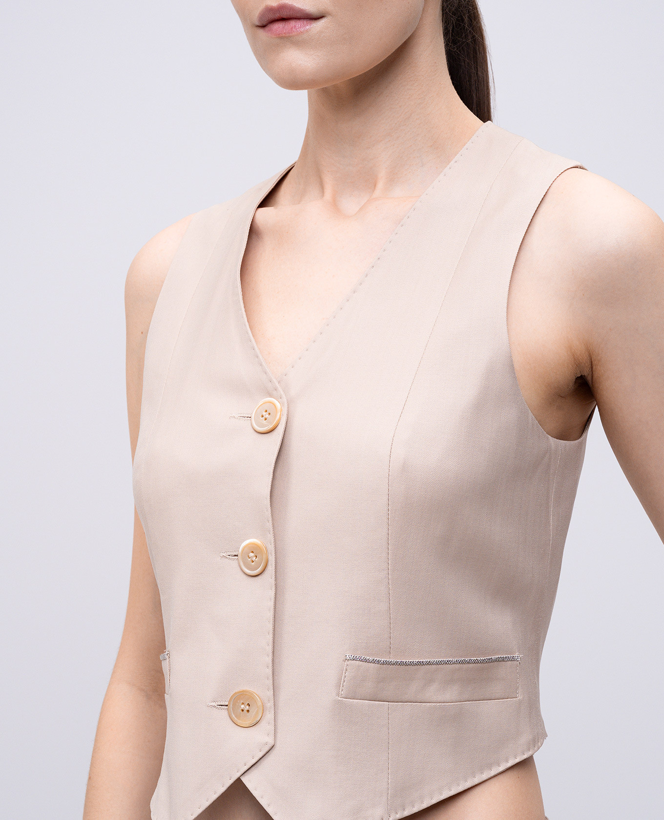 

Beige vest with wool Peserico