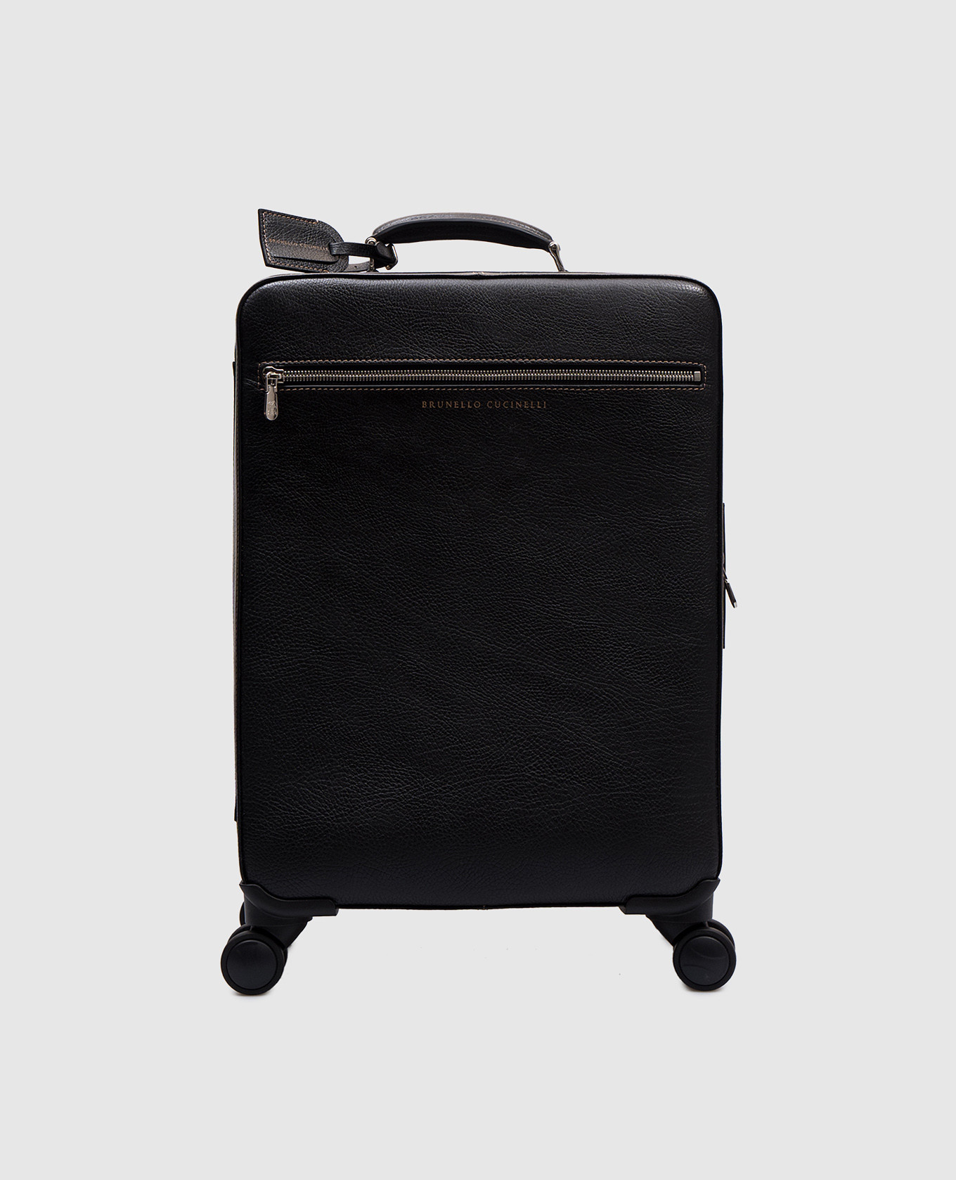 

Black leather suitcase with logo print Brunello Cucinelli
