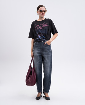 Dondup Gray mom jeans with a worn effect DP784DFH270DLN5