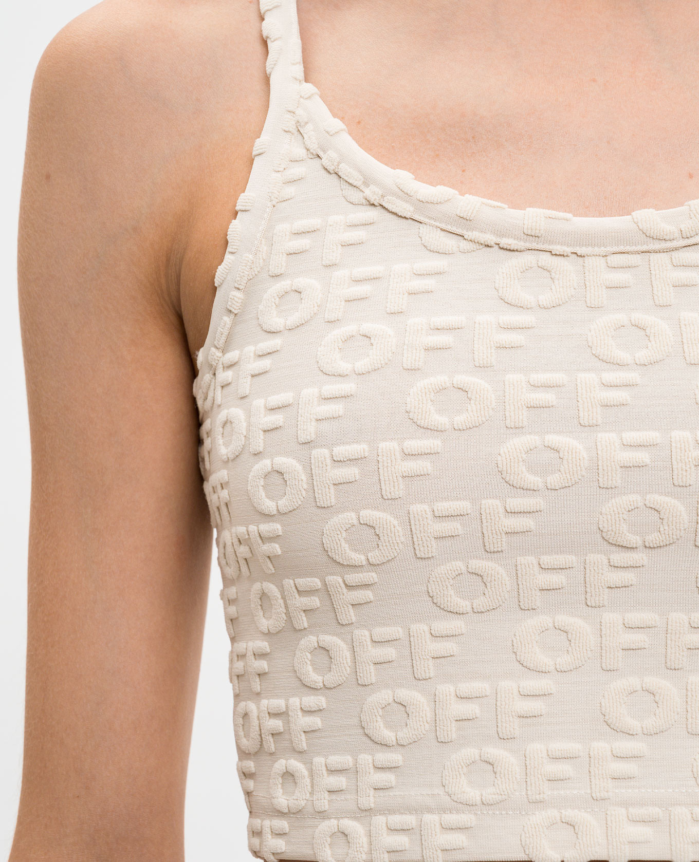 

Beige top with logo Off-White