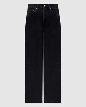 Loulou de Saison SAMUR gray jeans with logo patch SAMURLDS