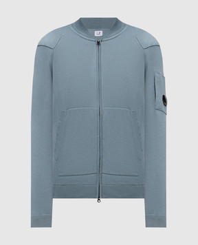 C.P. Company Blue cardigan with logo MKN084A004037A