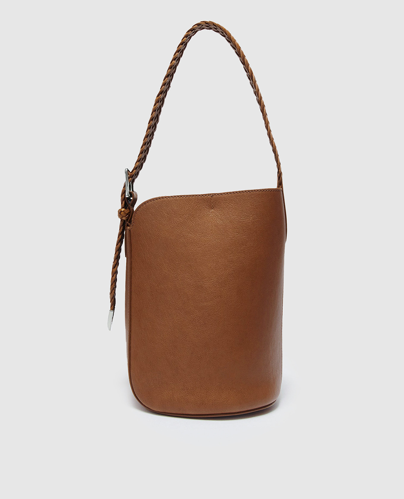 

Brown leather bucket bag Quiver with weaving J&M DAVIDSON