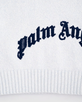 Palm Angels Children's blue sweater with wool and cashmere PBHE002F25KNI001412