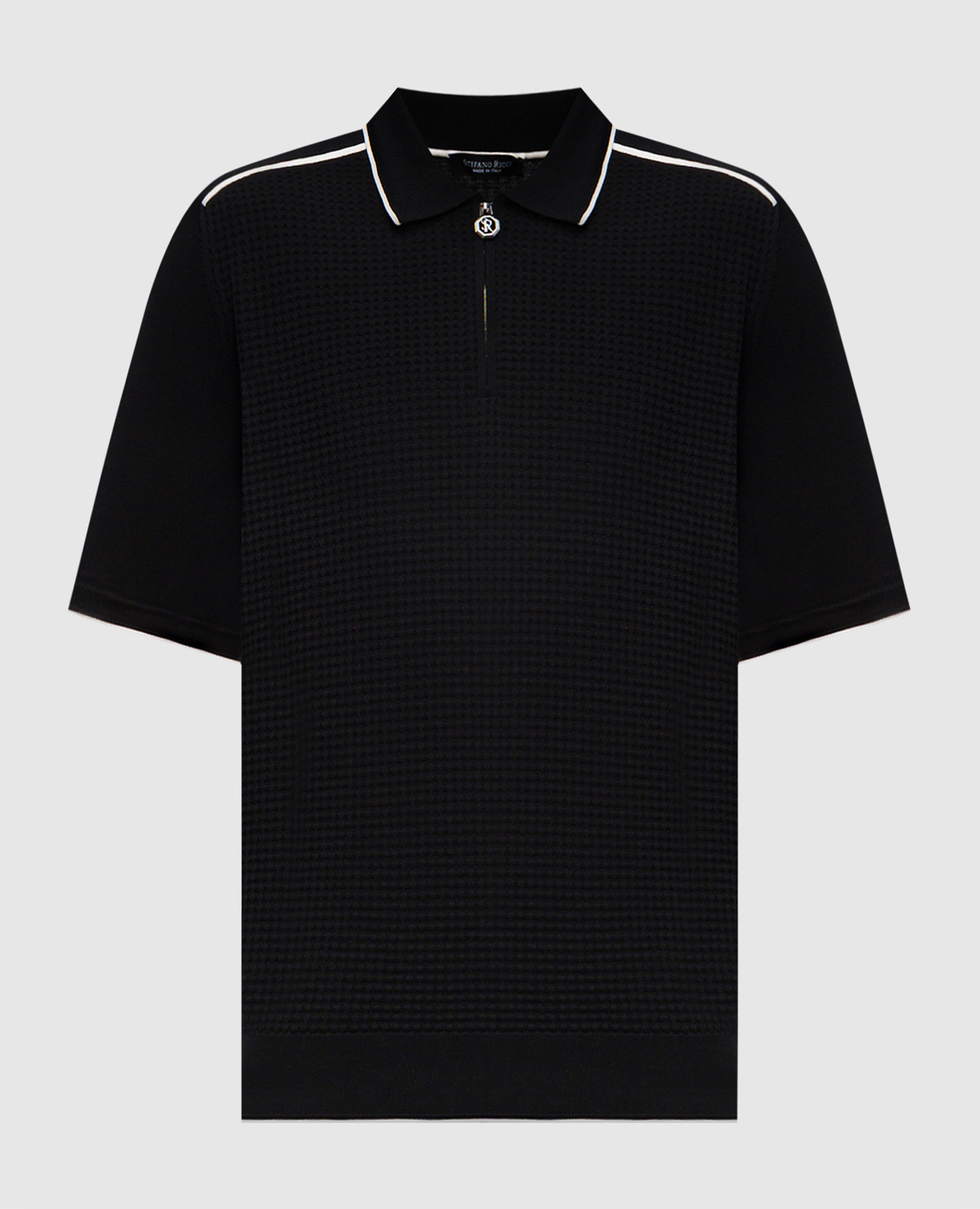 

Black polo with silk Stefano Ricci