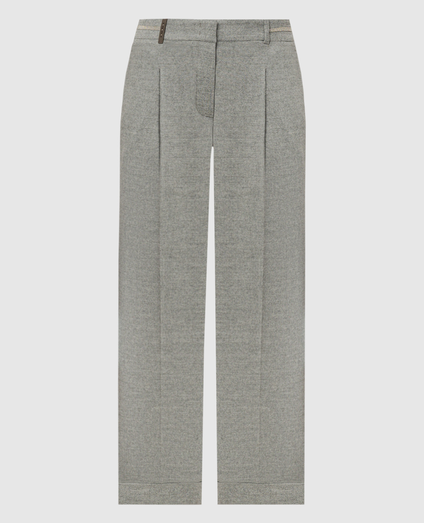 

Gray wool trousers with monil chain Peserico, Grey