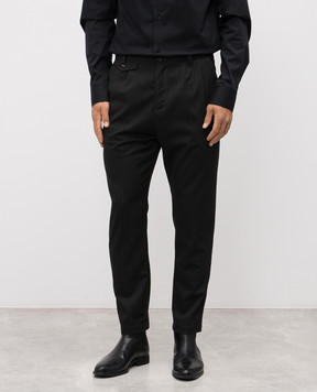 Altatensione Black striped pants 02505P0073