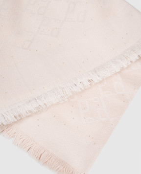Peserico Beige scarf with wool pattern S31524C0CC656
