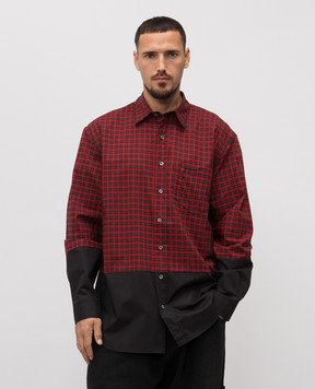 Vetements Red checkered shirt with logo UH76SH630RB