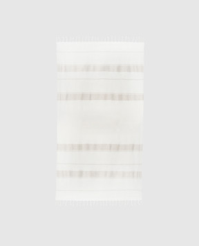 Brunello Cucinelli White linen plaid with lurex MLPLEARA01