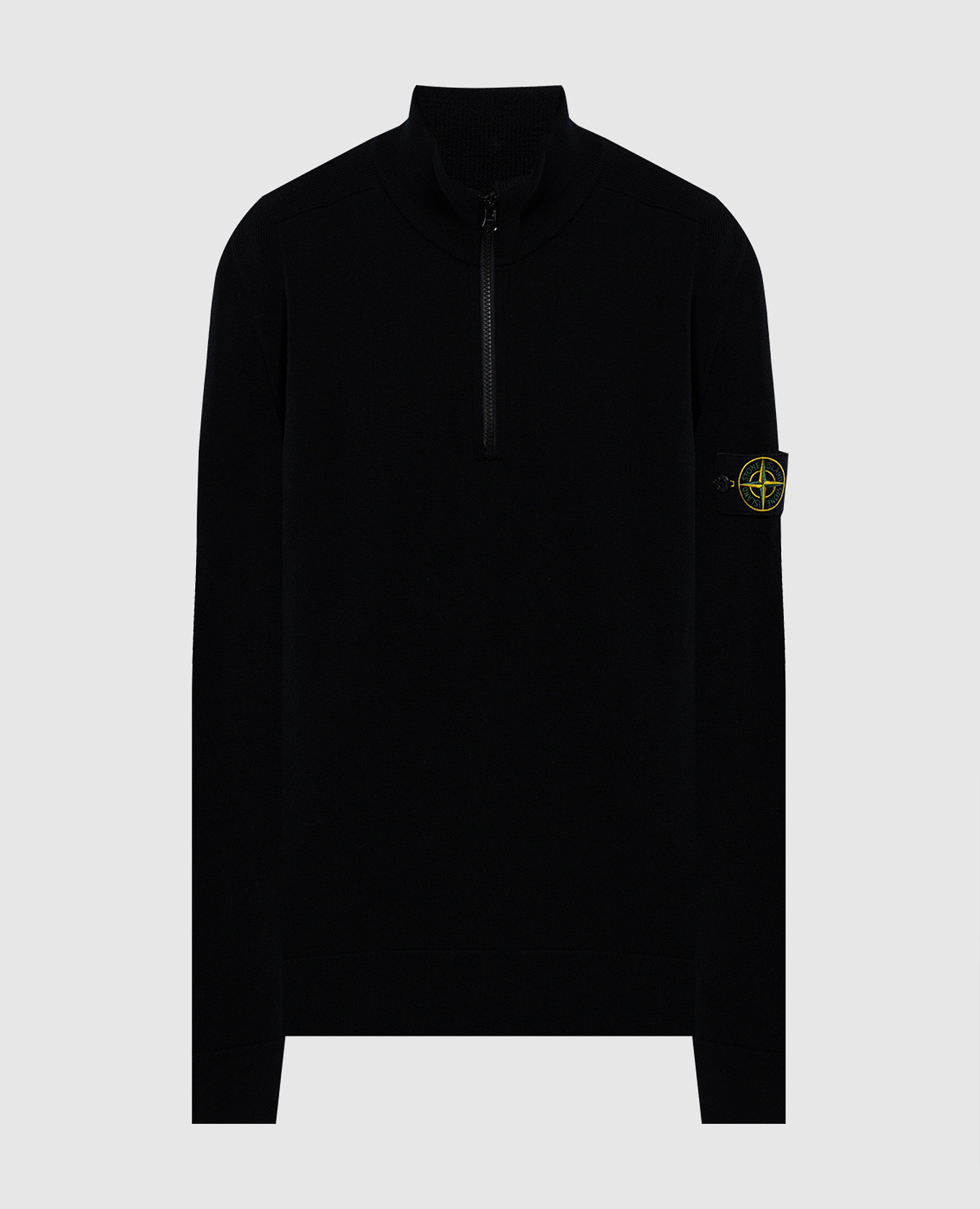 

Black wool sweater with logo patch Stone Island