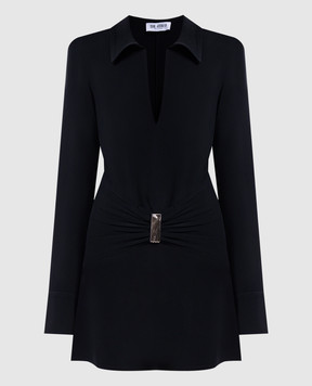 The Attico Black mini dress with drapery 251WCA00449ACC001AA