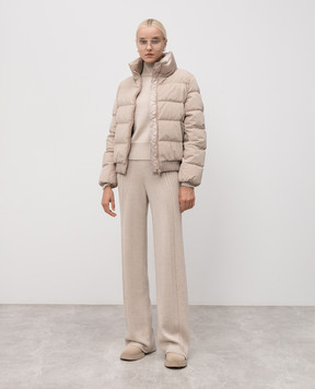 Herno Beige corduroy down jacket PI002094D13265
