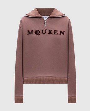 Alexander McQueen Brown sweater with textured logo 815576QLAEB