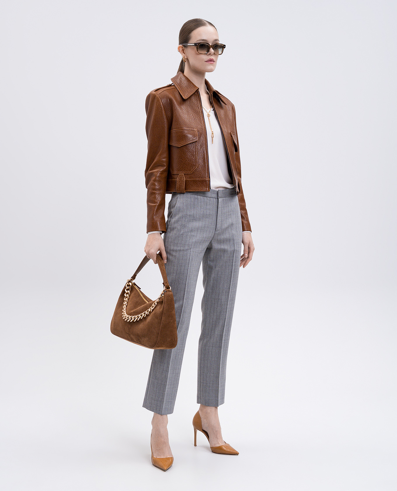 

White blouse with chain Twinset