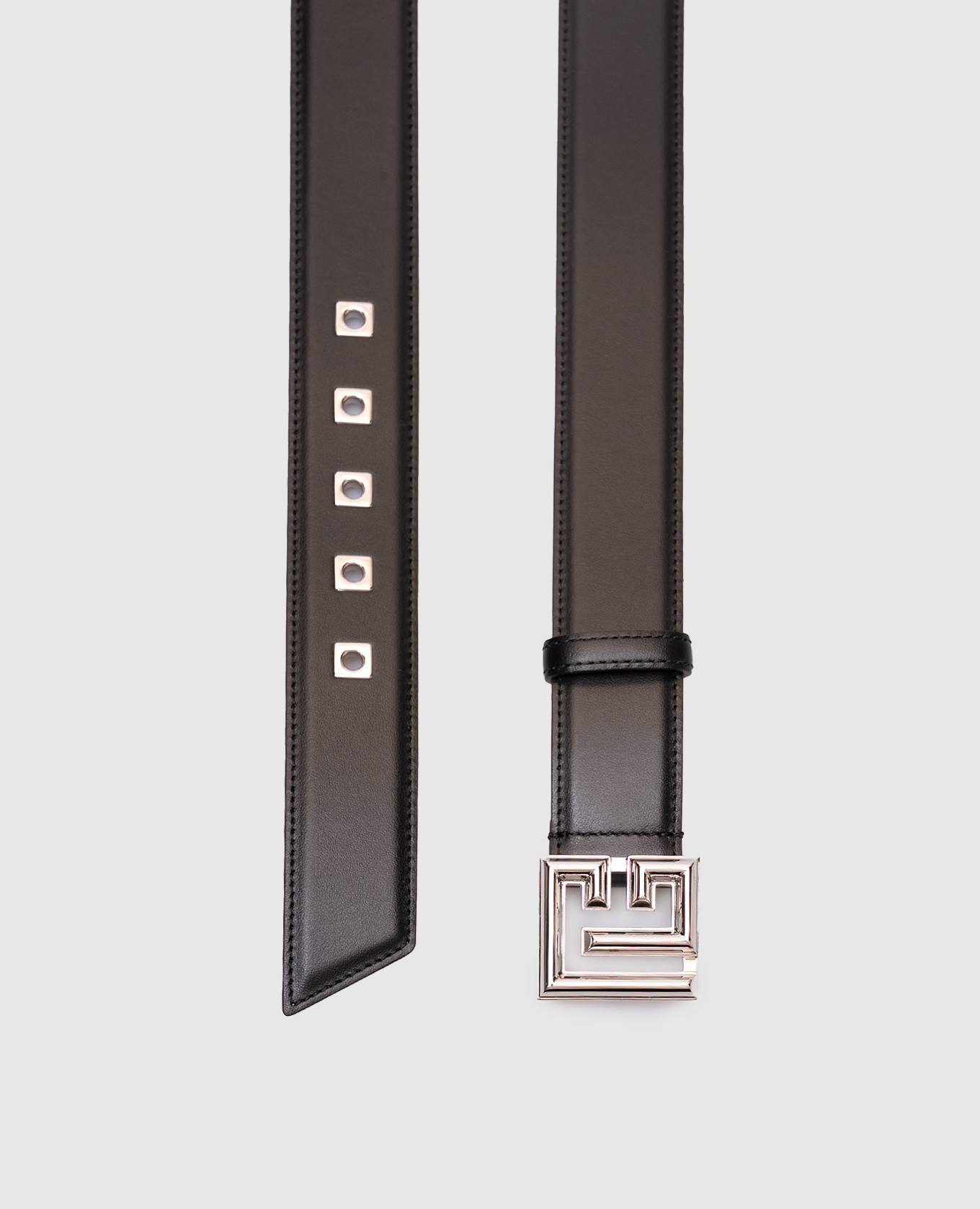 

Black leather belt with monogram logo Balmain