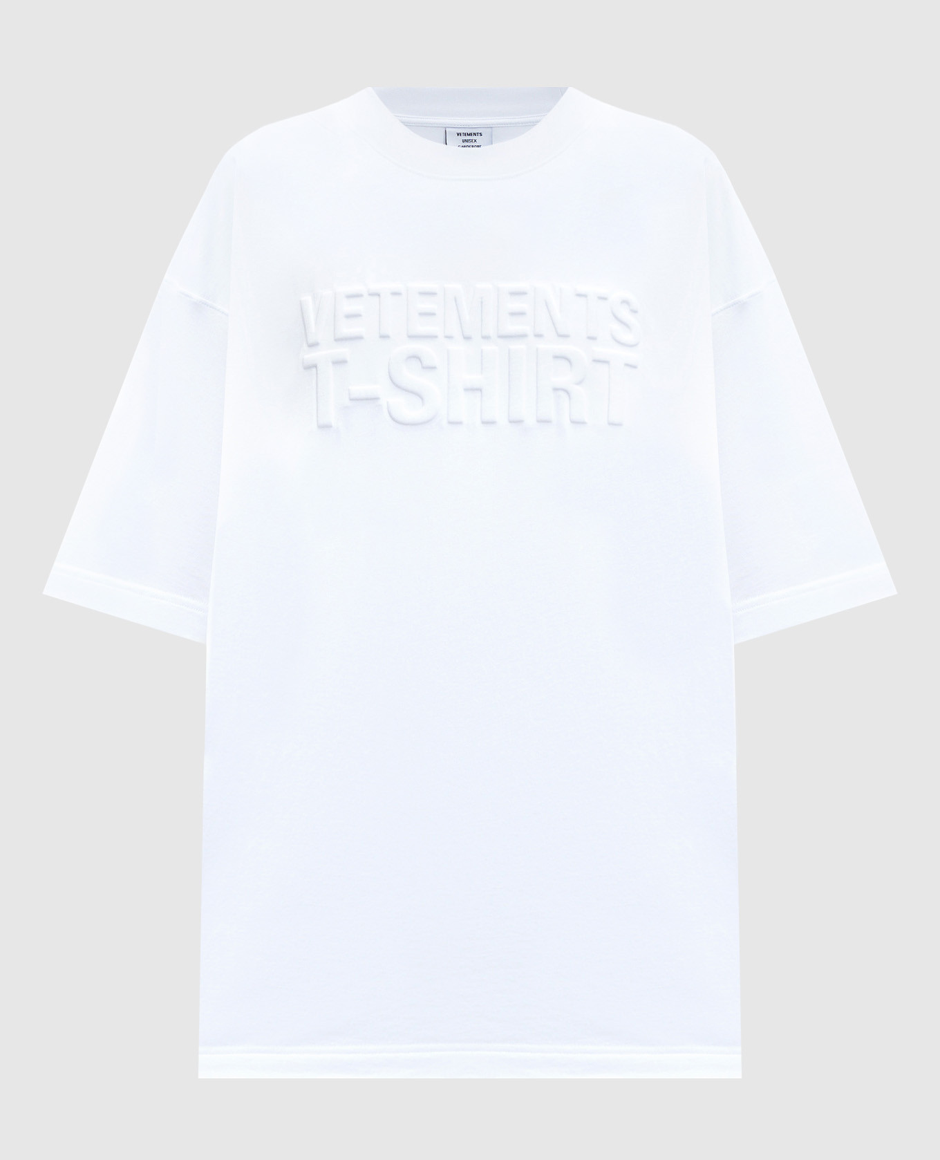 White t-shirt with textured logo vetements