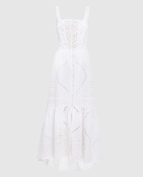 Charo Ruiz Greba white linen dress with embroidery 254613
