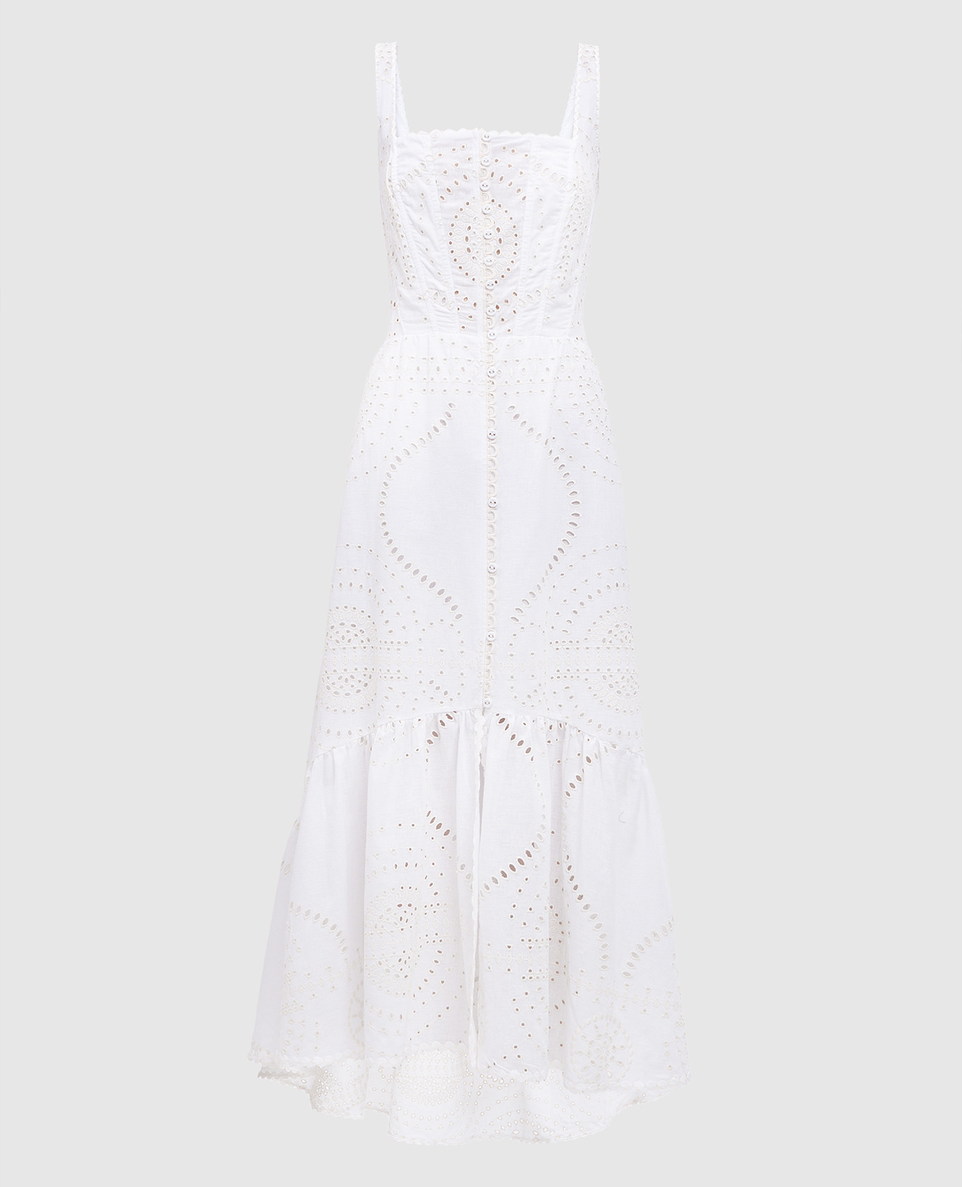 

Greba white linen dress with embroidery Charo Ruiz