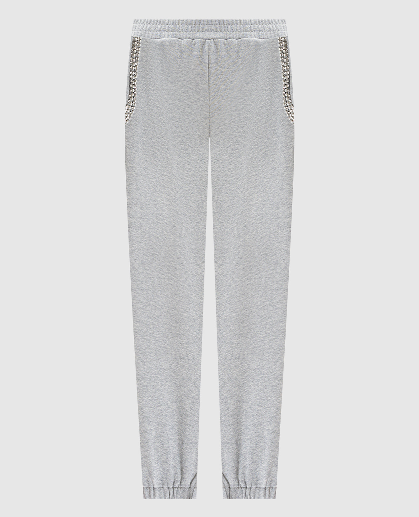 

Grey melange joggers with beads Twinset