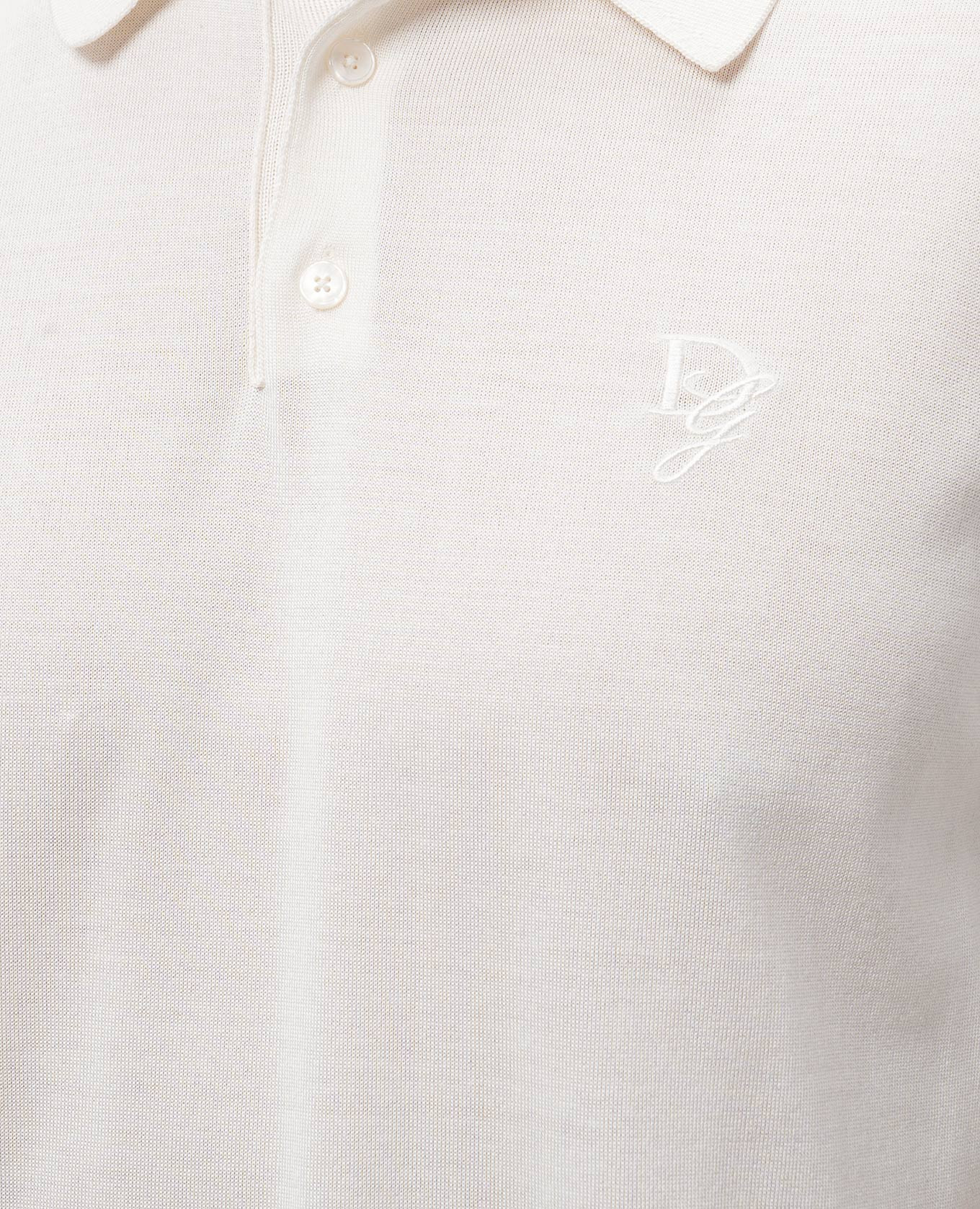 

White silk polo shirt with embroidered logo Dolce&Gabbana