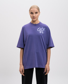 Off-White Purple T-shirt with logo print OWAA134S25JER003