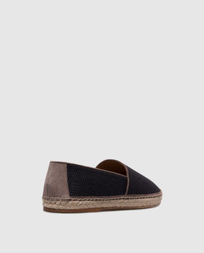 Brunello Cucinelli Blue raffia espadrilles with logo MZUOAJQ726