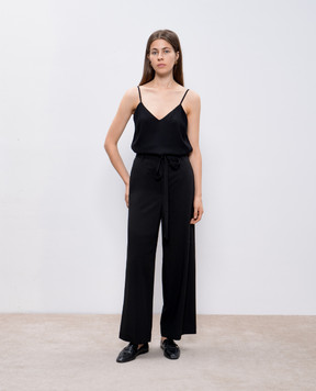 Toteme Black pants with linen 243WRB0201FB0193