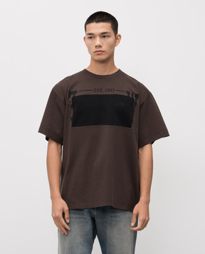 Maison Margiela MM6 Brown T-shirt with embroidered logo SH0GC0053M20050