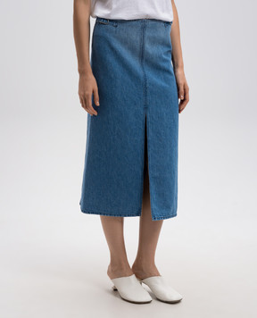 Gabriela Hearst Midi blue denim skirt Morelos 1243039T120
