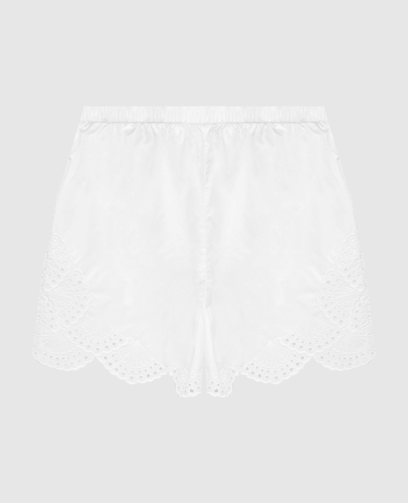 Aurora white shorts with embroidery lou lou studio