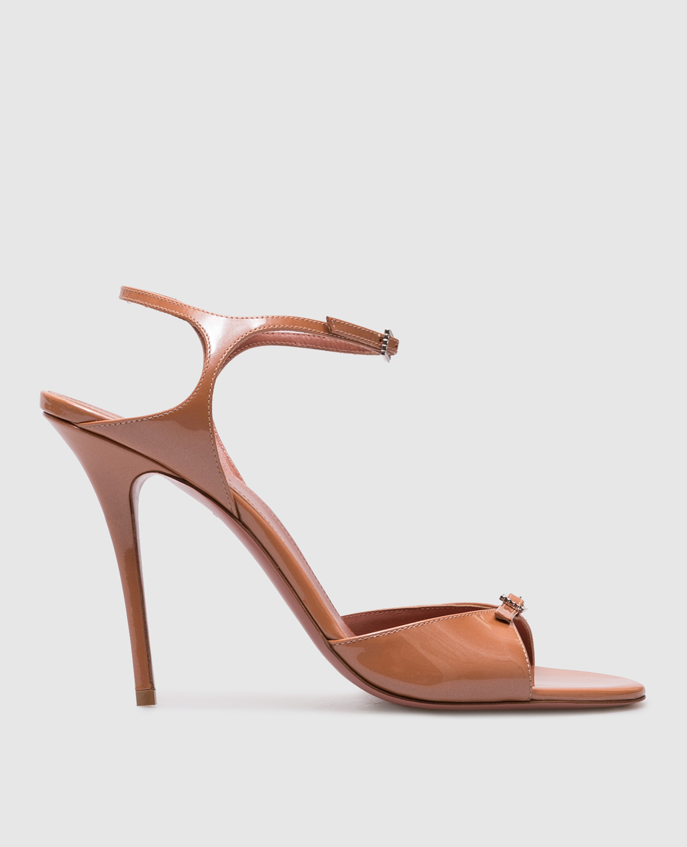 Adut brown patent leather sandals Amina Muaddi