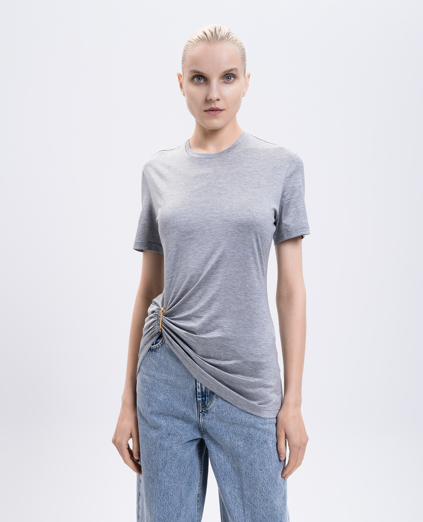 

Grey melange silk T-shirt Versace