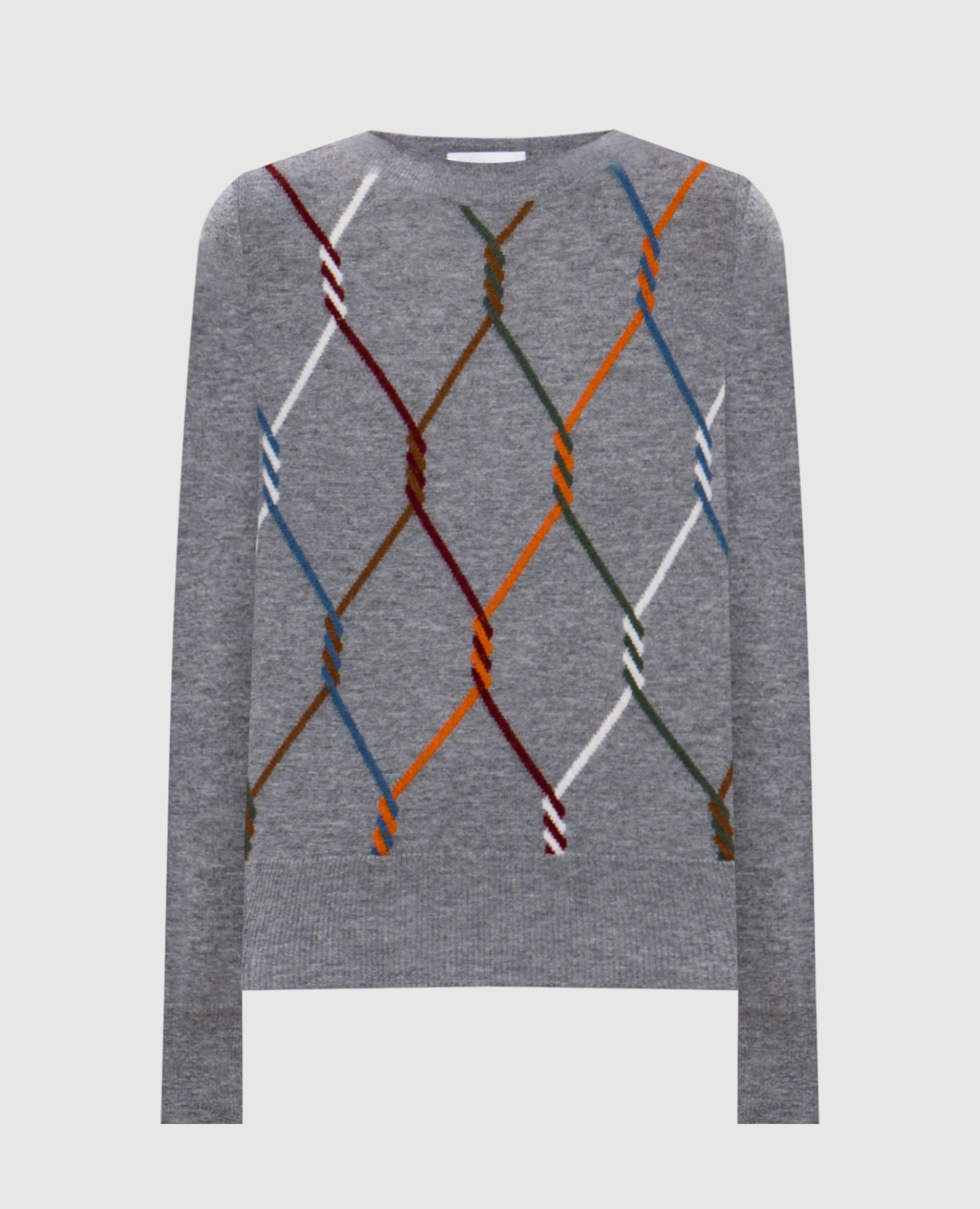 

Gray sweater in wool and cashmere with a geometric pattern Allude, Grey