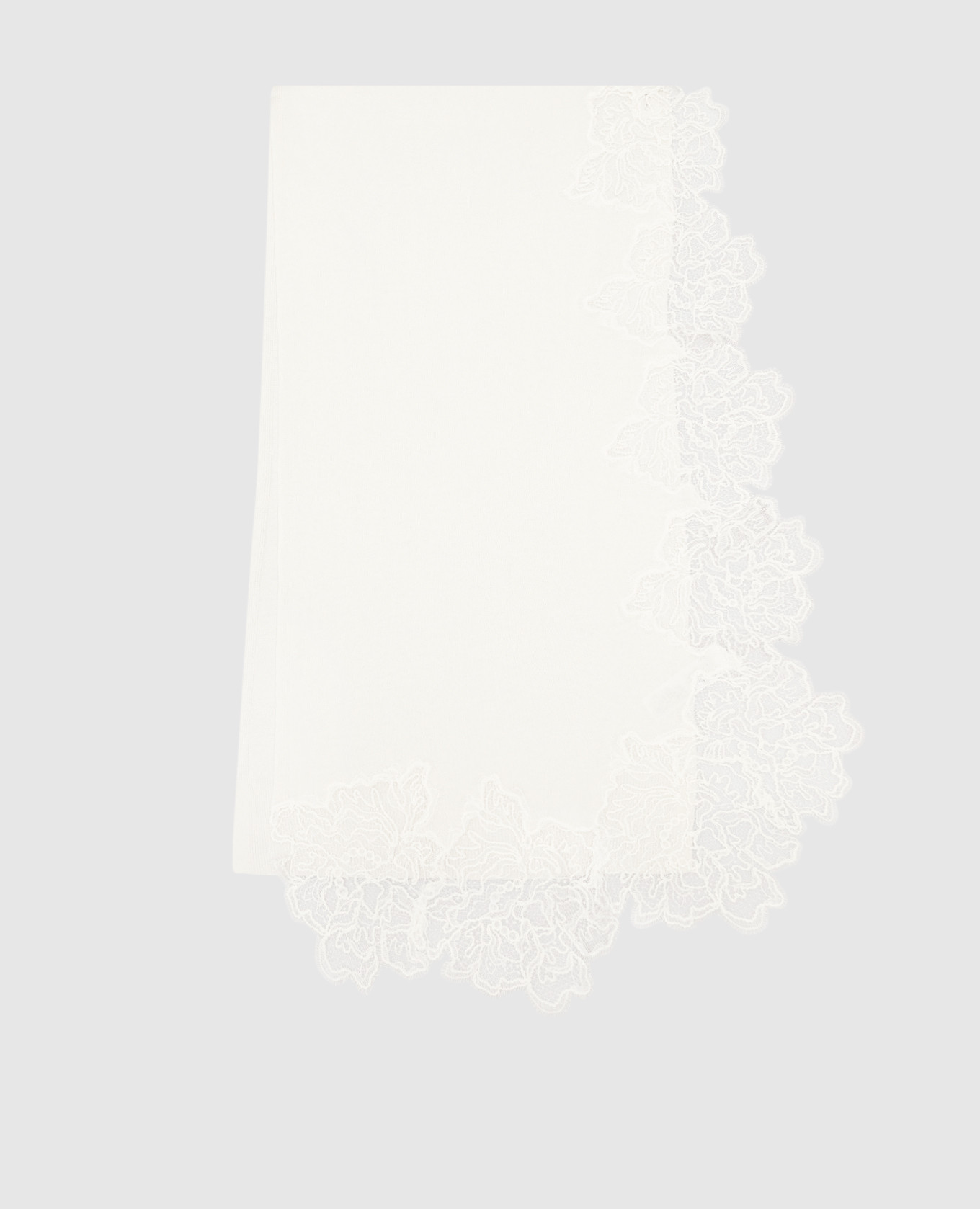 

White stole made of cashmere with lace Ermanno Scervino, Белый