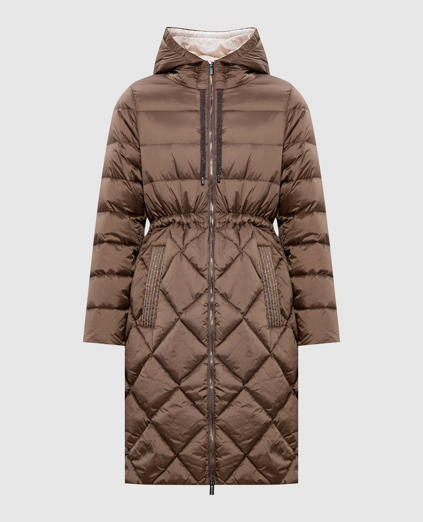 

Brown down jacket with monil chain Peserico