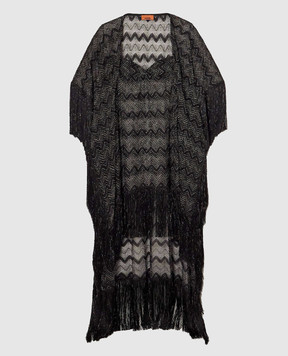 Missoni Black openwork maxi dress with fringe MS25SQ00BR00ZX