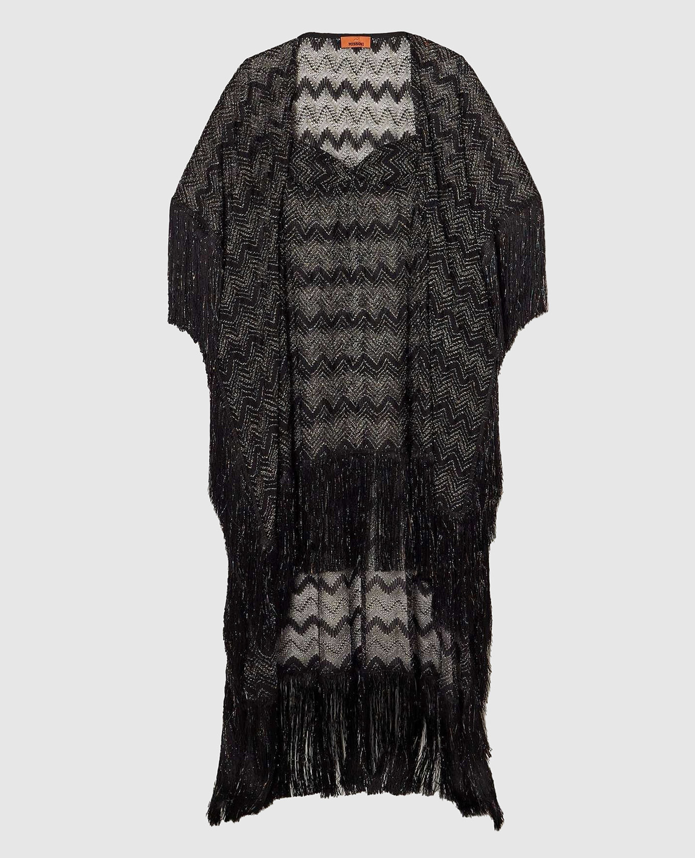 

Black openwork maxi dress with fringe Missoni