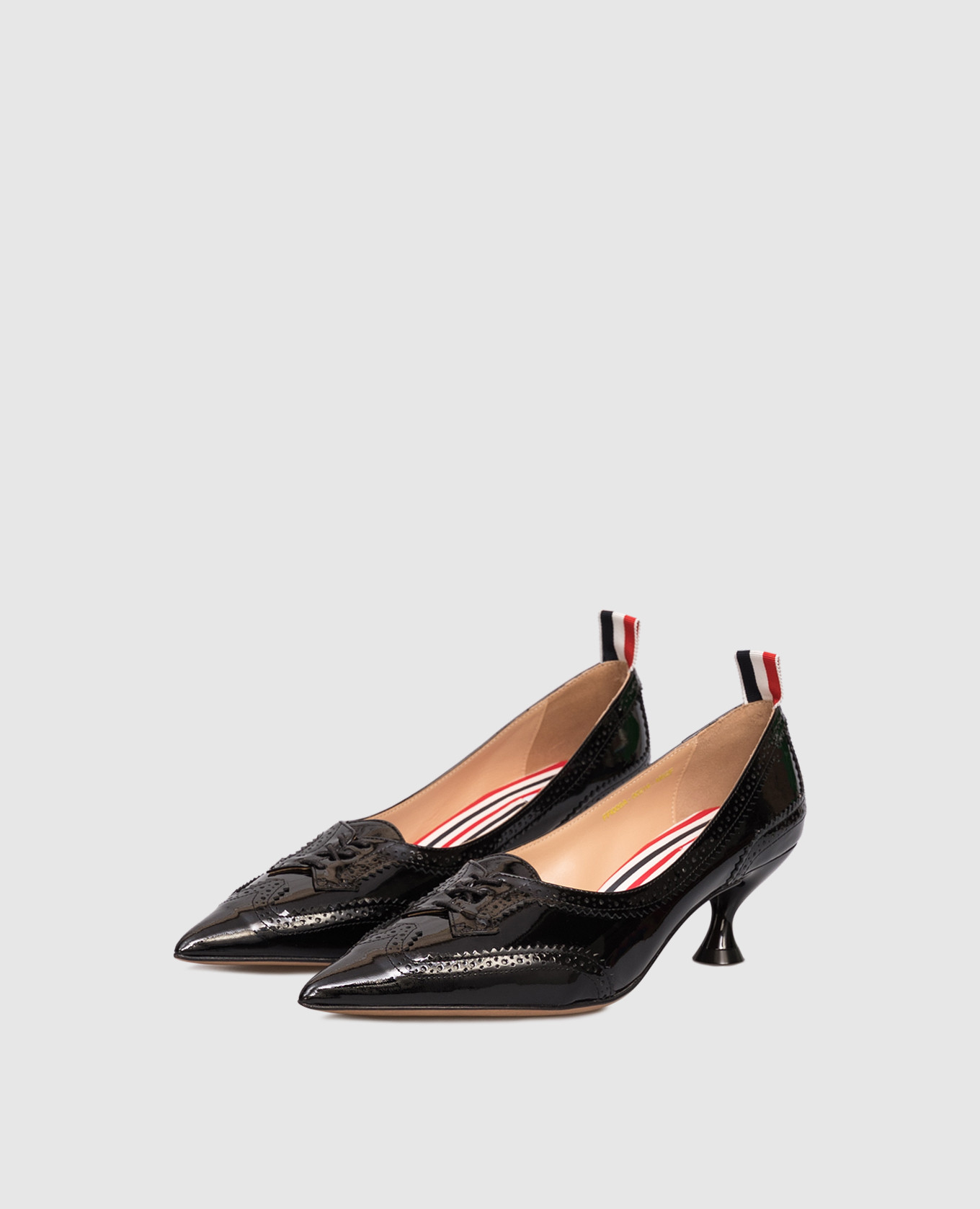 Black patent leather shoes with perforations Thom Browne 2