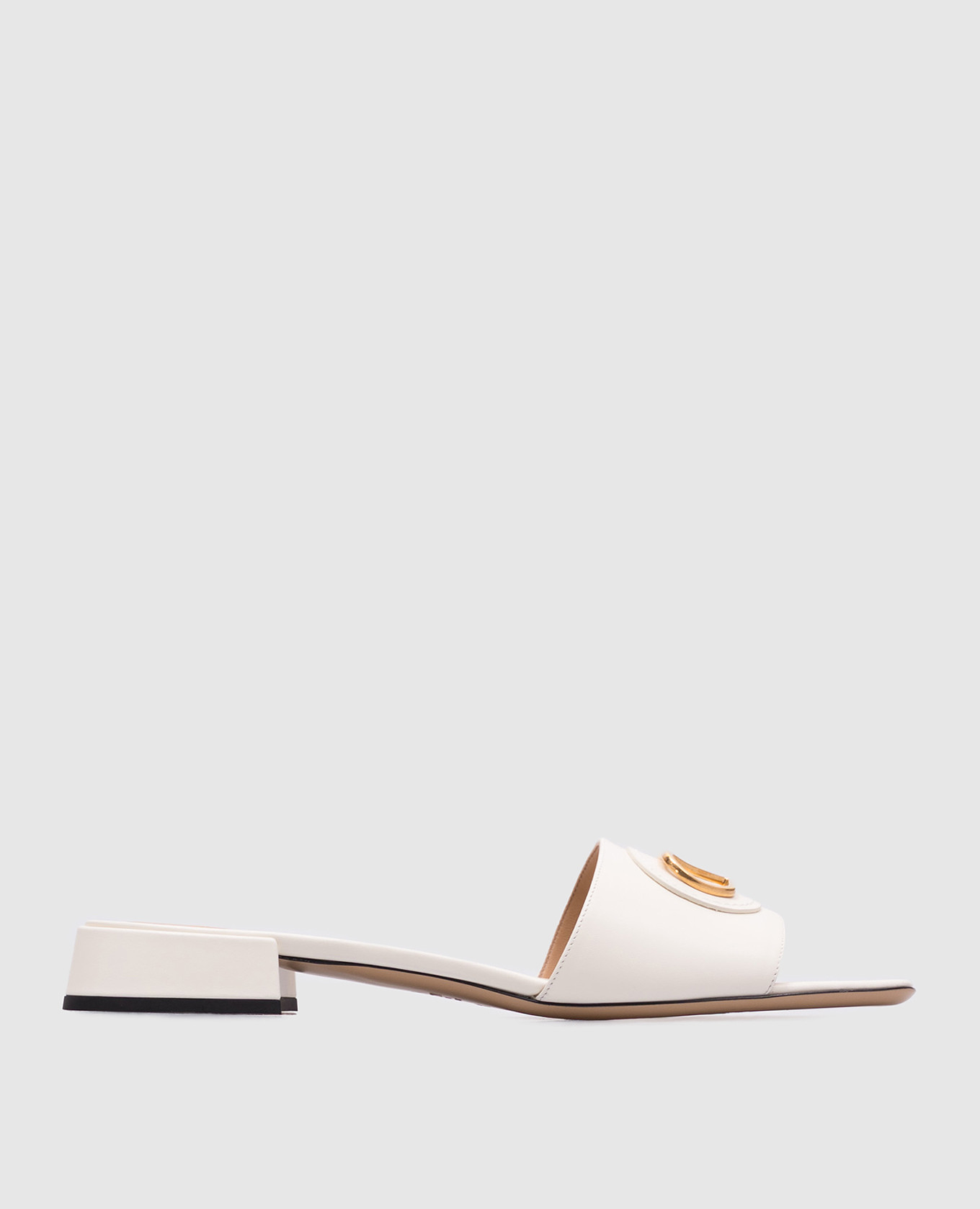 White leather flip-flops with logo Valentino