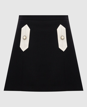 Valentino Black wool and silk mini skirt 6B3RACE81CF