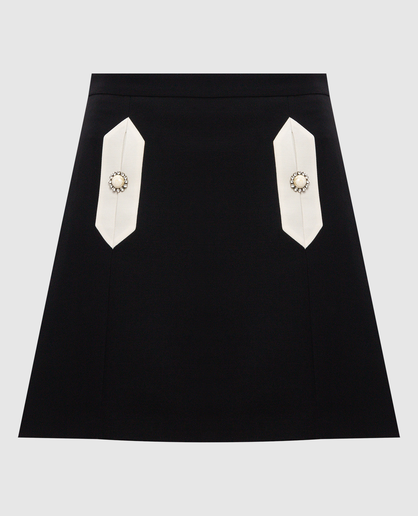

Black wool and silk mini skirt Valentino