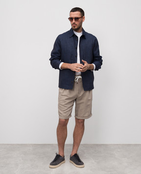 Brunello Cucinelli Beige linen shorts MH255U0020