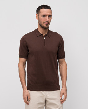 Cashmere&Whiskey Brown polo with silk and cashmere FS05
