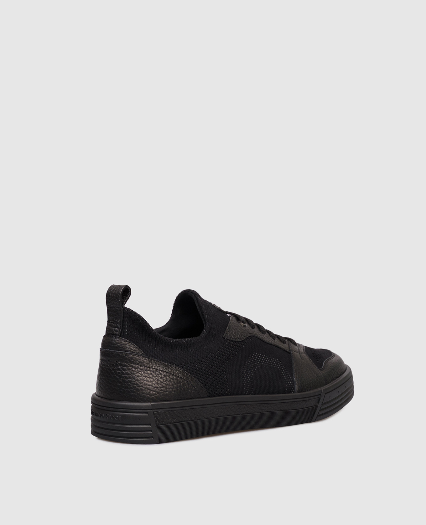 

Black combination sneakers with monogram logo Stefano Ricci
