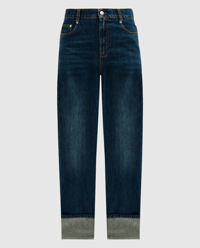 Alexander McQueen Blue jeans with logo flaps 797823QMACS