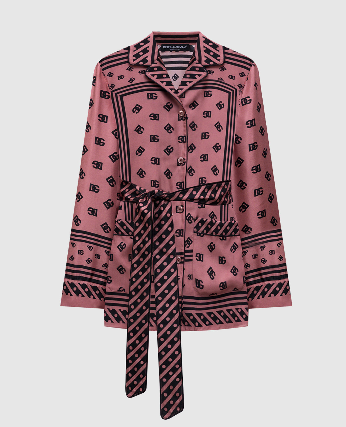 

Pink silk blouse with logo print Dolce&Gabbana