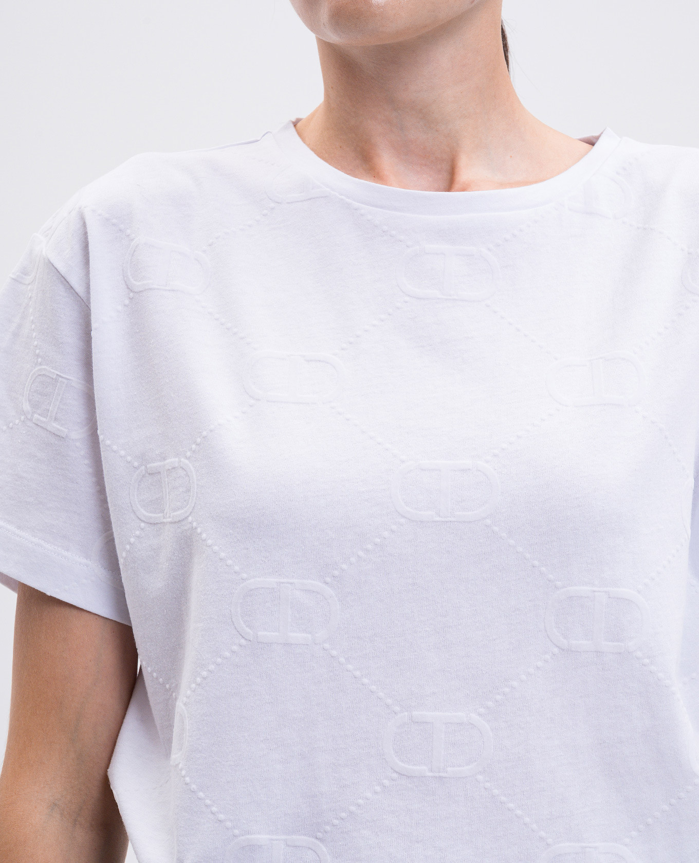 White T-shirt with logo Twinset 5