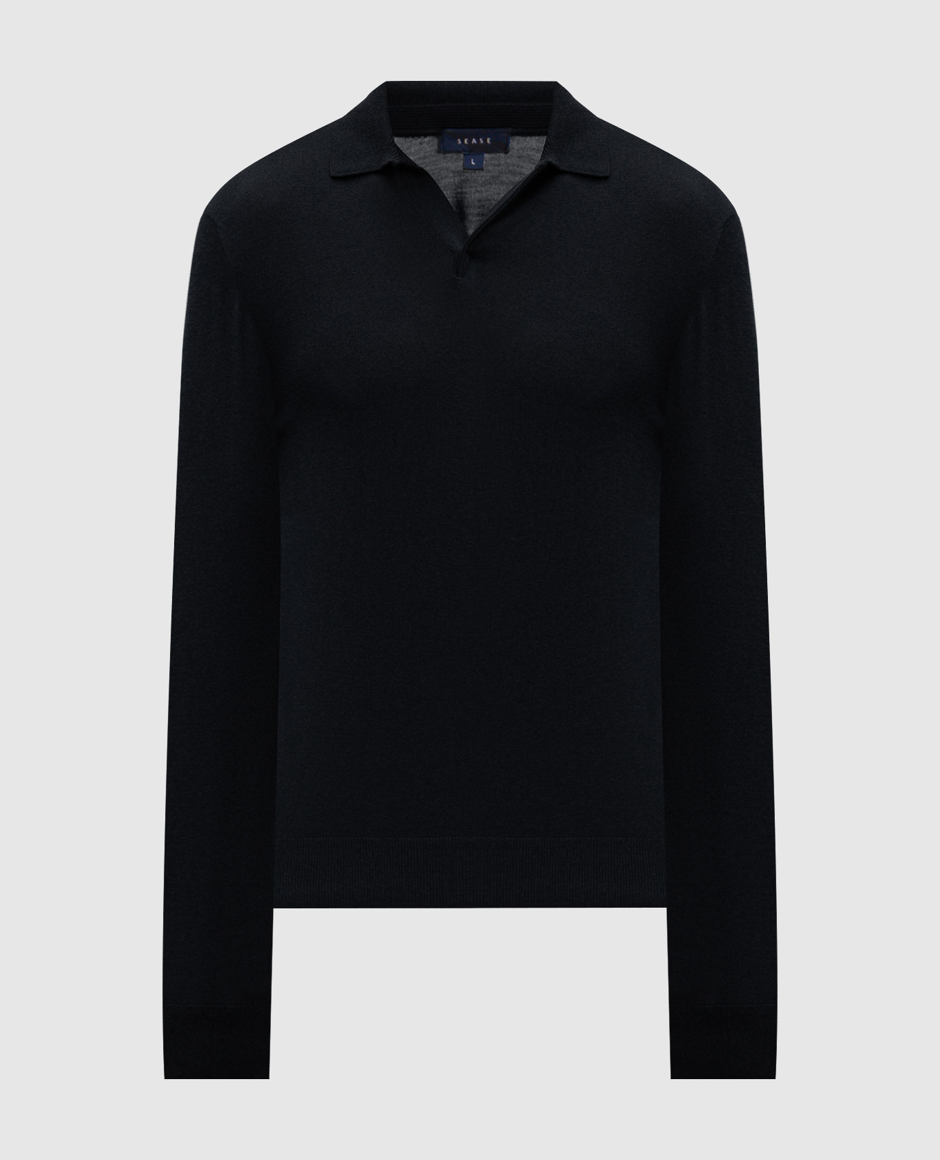 Lasca black wool polo shirt