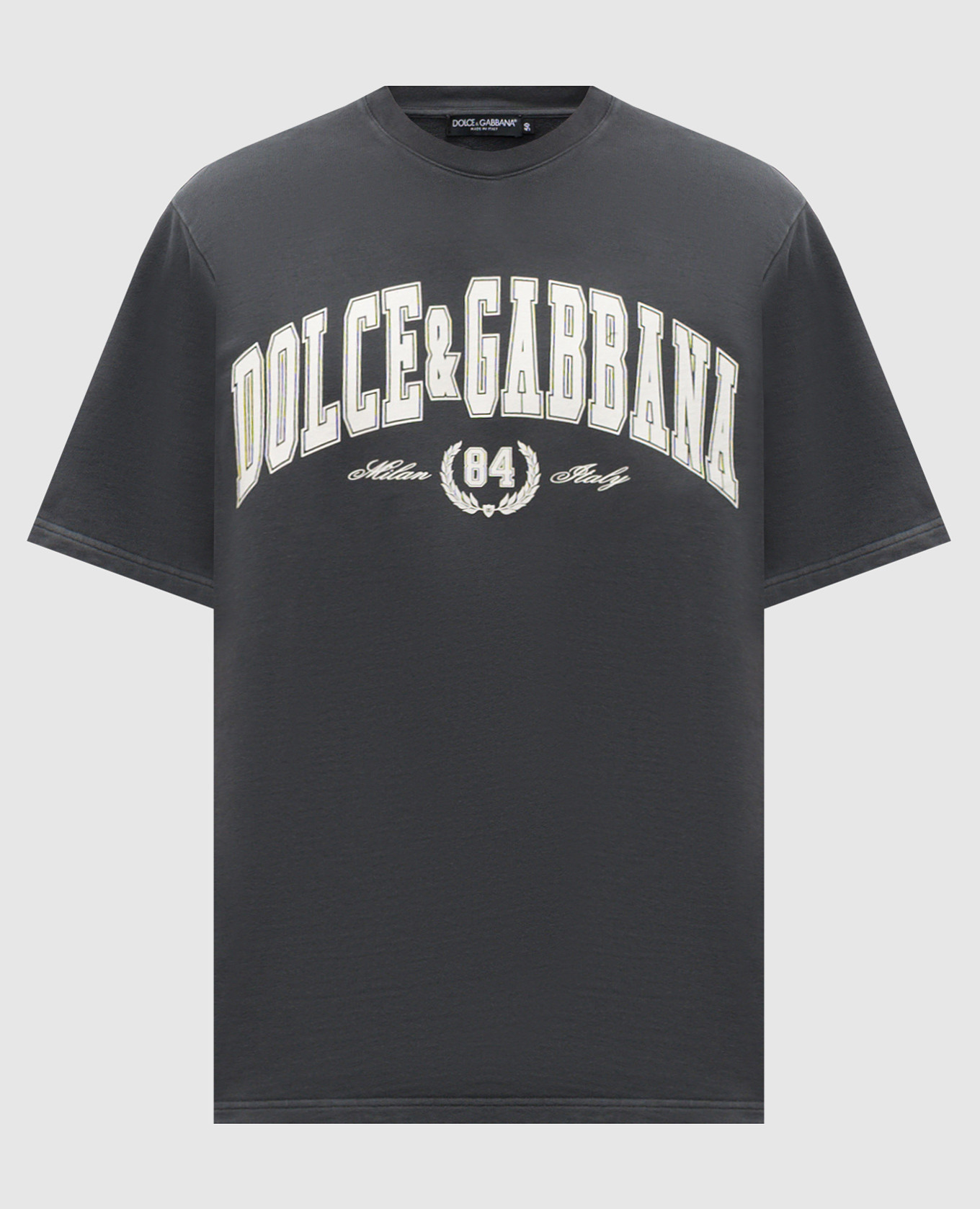 Grey T-shirt with logo print Dolce&Gabbana